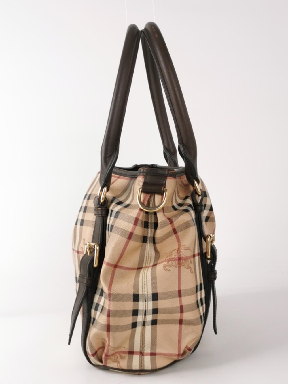 Burberry Nova Check Canvas Leather Satchel Handbag - Picture 3 of 6